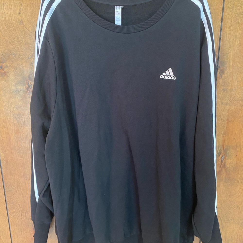 adidas Black Sweatshirt with White Stripes